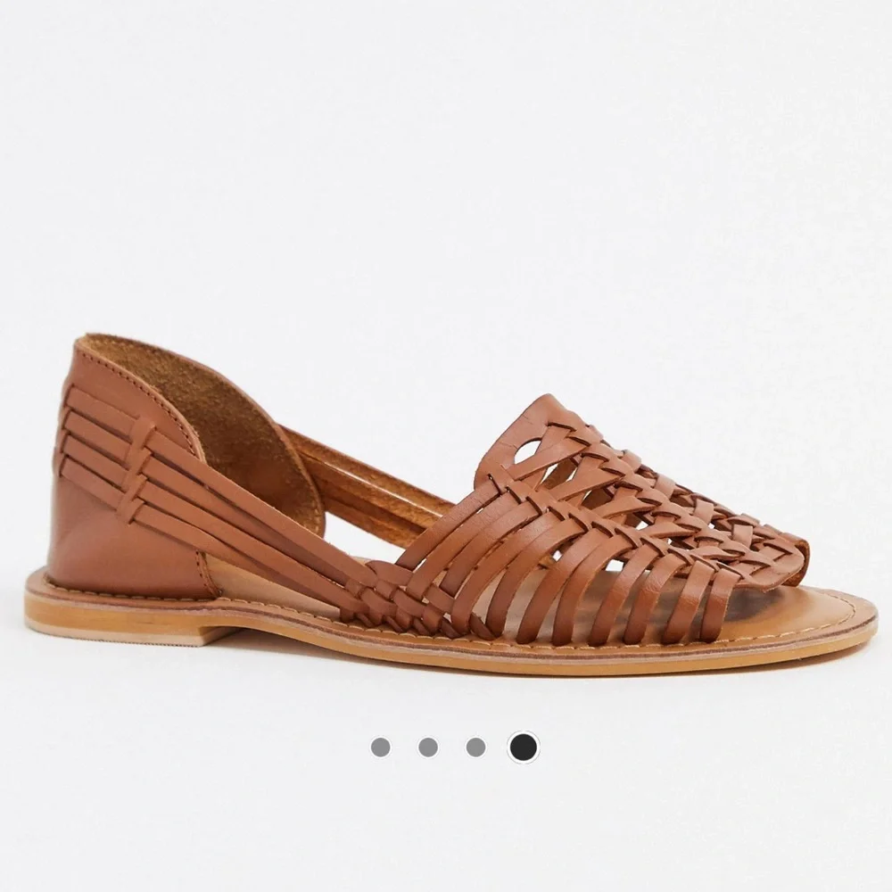 ASOS DESIGN size 8 Tan Florentine Woven Leather Sandals! - Picture 5 of 15